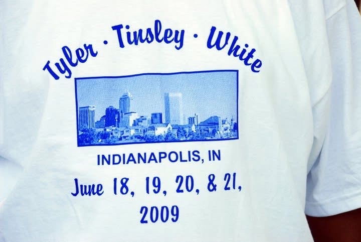 2009 Tyler-Tinsley-White reunion t-shirt, Indianapolis