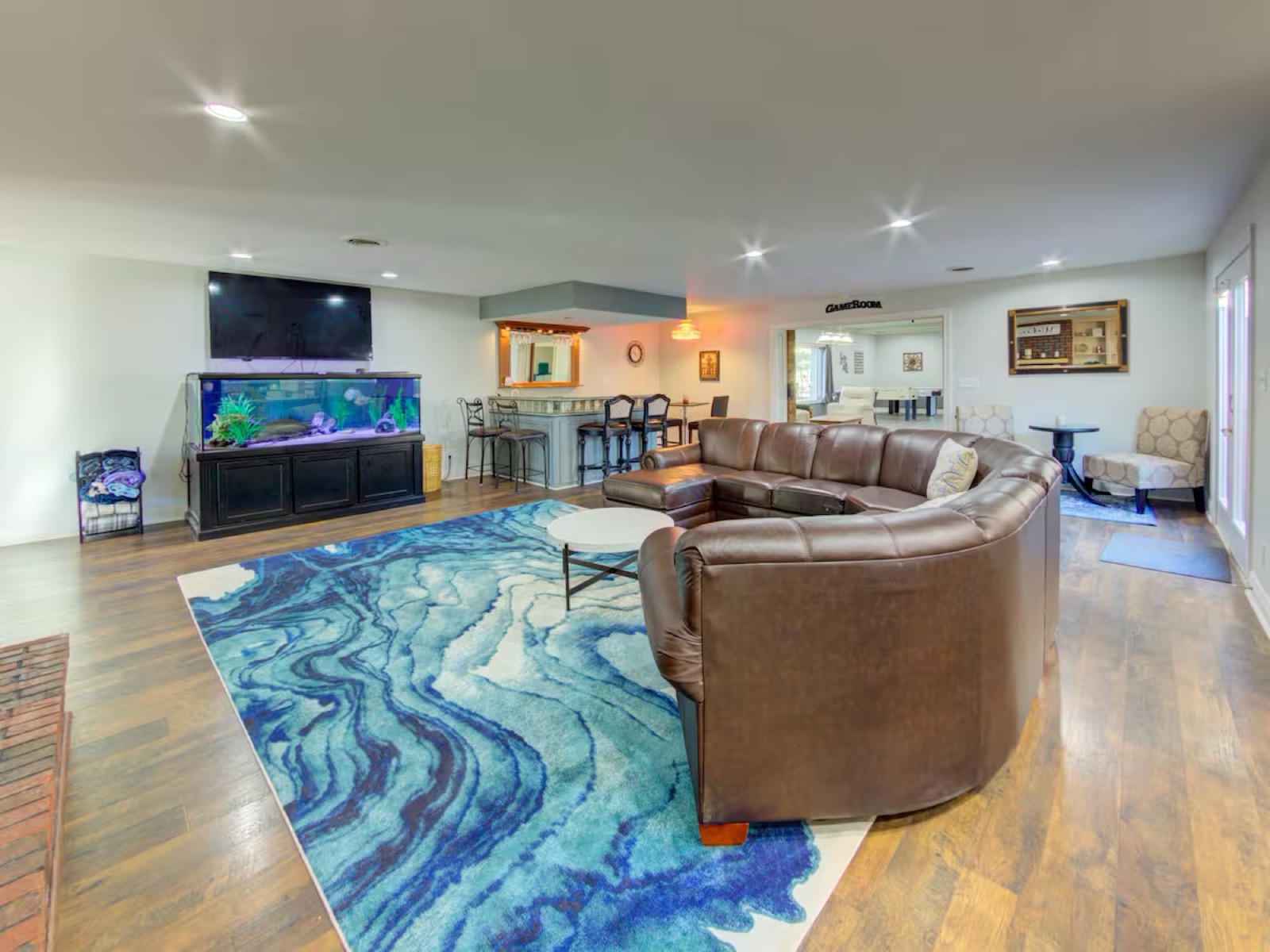 Large living room with sectional sofa